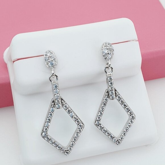 - "925 Sterling Silver Cubic Zirconia Earrings, U19254683 - Picture 4 of 10
